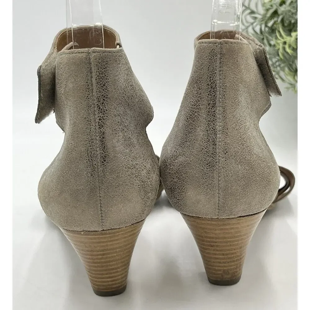 Paul Green Metallic leather Coco huarache Stacked heels Sandals Us‎ Sz 10/UK 7.5